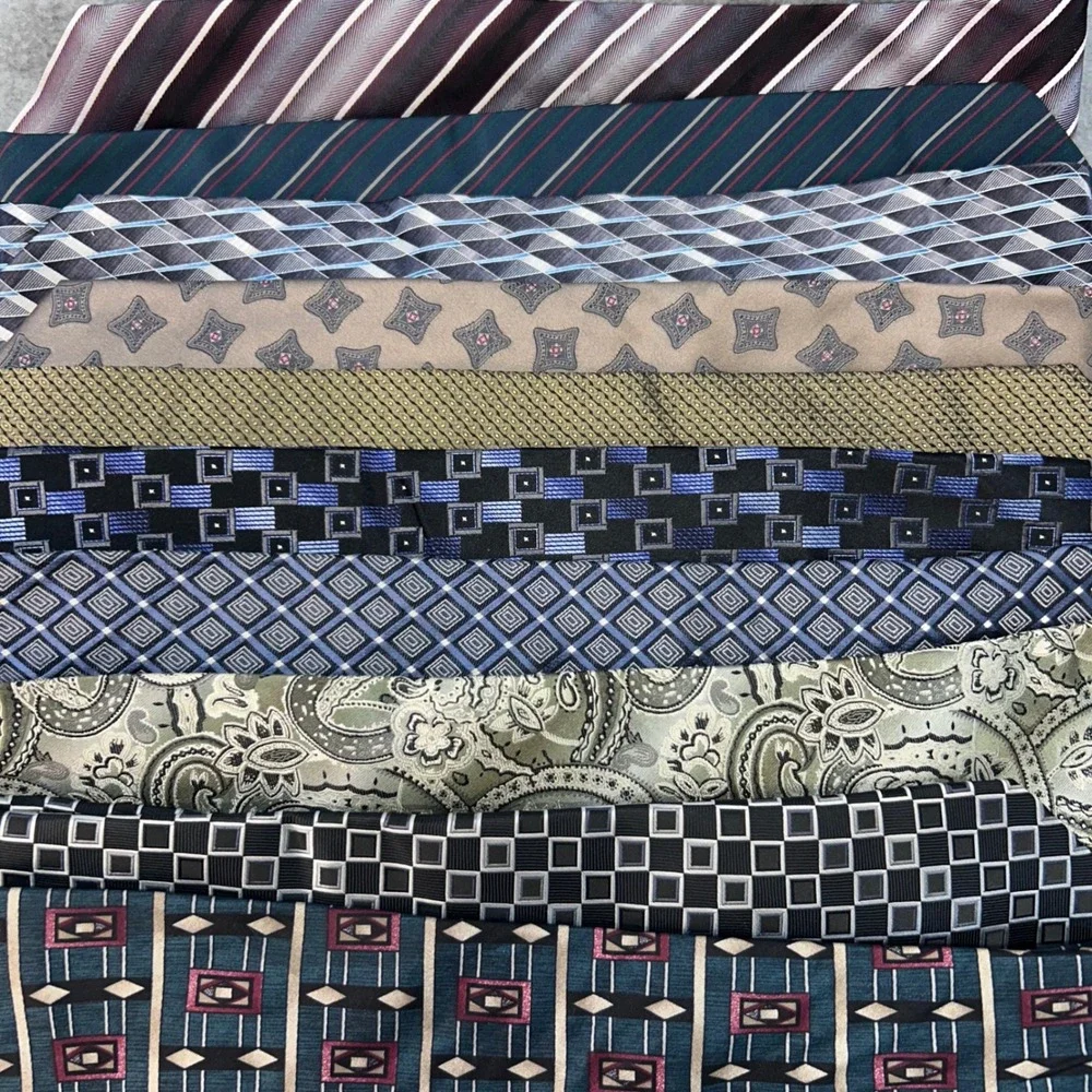Assorted Patterns Mens Multi Color Mixed Brand Neck Ties Lot 10pc Crafting
